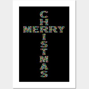 Merry Christmas Cross Posters and Art